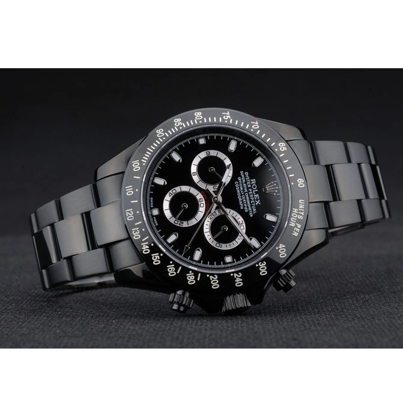 Best AAA Replica Sites Stainless Black Strap Dial Rolex 80247 Black Tachymeter Steel Plated Daytona Ion Black 0802
